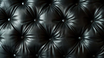 Fototapeta premium Black luxury buttoned leather texture