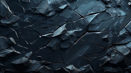 Abstract black background with cracked stone, grunge texture