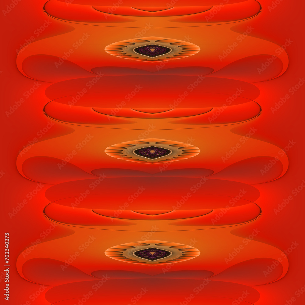 Poster red orange and black horizontal repeating bright patterns and design