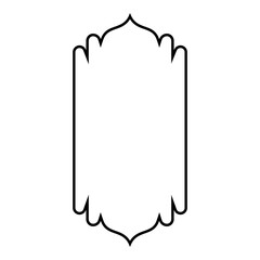 Islamic Vertical Frame Design Thin Line Black stroke silhouettes Design pictogram symbol visual illustration
