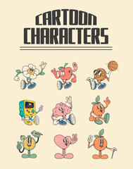 retro 30s mascot cartoon characters, vector illustration © Gumey