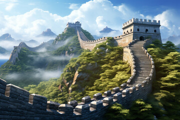 Great Wall Scenery Background