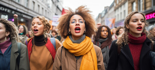 women protest