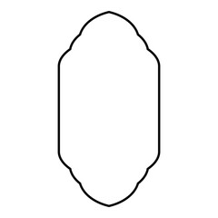 Islamic Vertical Frame Design Thin Line Black stroke silhouettes Design pictogram symbol visual illustration