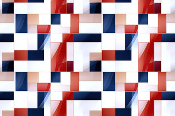abstract geometric seamless red and blue pattern on white background