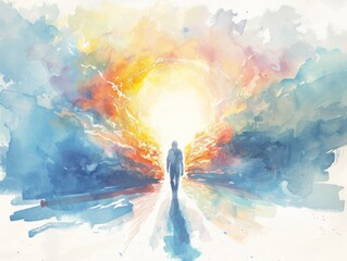 Enoch Walking with God Surrounded by Heavenly Light AI Generated