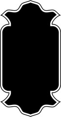 Islamic Vertical Frame Design Glyph with outline Black Filled silhouettes Design pictogram symbol visual illustration