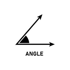 Angle icon in mathematics isolated on white background. Scientific resources for teachers and students.