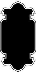 Islamic Vertical Frame Design Glyph with outline Black Filled silhouettes Design pictogram symbol visual illustration