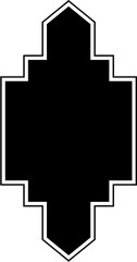 Islamic Vertical Frame Design Glyph with outline Black Filled silhouettes Design pictogram symbol visual illustration
