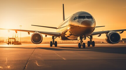 Fototapeta na wymiar Commercial airplanes, sleek and powerful