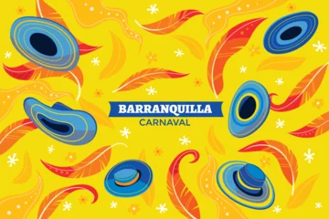 Foto op Canvas Colorful background for the Colombian Barranquilla Carnival © defarmerdesign