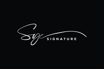 SY initials Handwriting signature logo. SY Hand drawn Calligraphy lettering Vector. SY letter real estate, beauty, photography letter logo design.