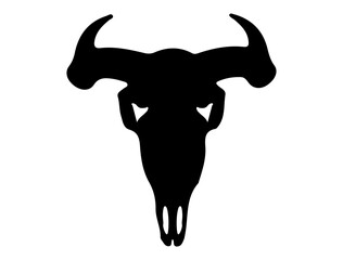Cow skulls silhouette vector art white background
