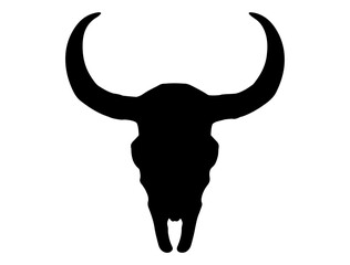 Cow skulls silhouette vector art white background