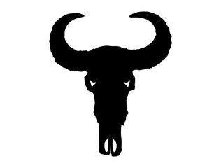 Cow skulls silhouette vector art white background