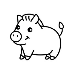 Boar color element. Hand drawn animals.