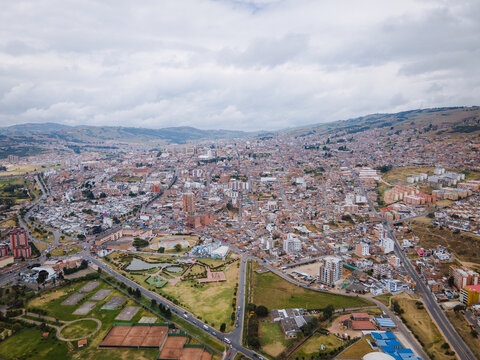 aerial view of Tunja, capital of Boyac&aacute;_Colombia