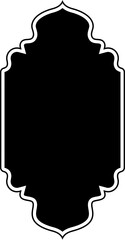 Islamic Vertical Frame Design Glyph with outline Black Filled silhouettes Design pictogram symbol visual illustration
