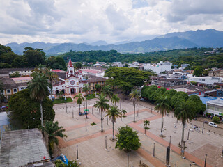 aerial view of the center of Florence - Caquet&aacute; in Colombia