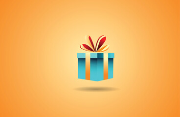 gift box with ribbon vector illustration 