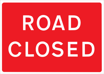 Road closed sign - isolated vector illustration