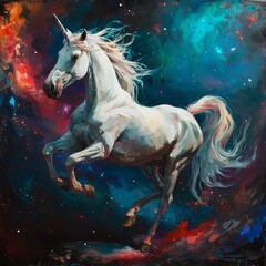 Obraz na płótnie Canvas a painting of a unicorn