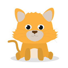 Vector cat. Cute animal character. Minimal cartoon design. Sutable for apps and animation. 