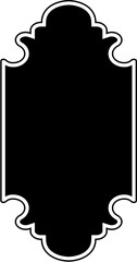 Islamic Vertical Frame Design Glyph with outline Black Filled silhouettes Design pictogram symbol visual illustration