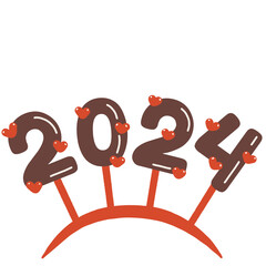 New Year's or Christmas headband 2024 Party