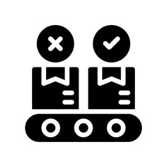 Fototapeta premium quality control glyph icon