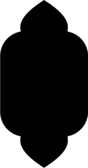 Islamic Vertical Frame Design Glyph Black Filled silhouettes Design pictogram symbol visual illustration