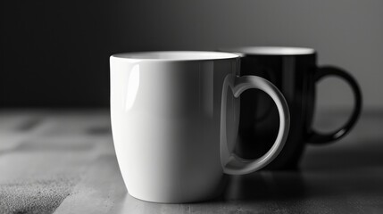 Black and white coffee cup