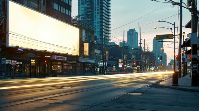 Large empty billboard in toronto in the style of animated