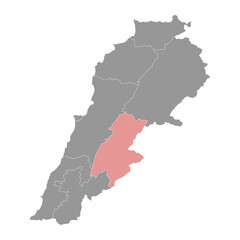 Beqaa Governorate map, administrative division of Lebanon. Vector illustration.