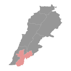 Nabatieh Governorate map, administrative division of Lebanon. Vector illustration.