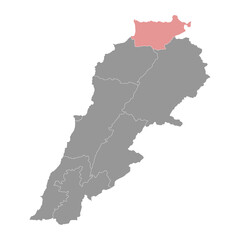 Akkar Governorate map, administrative division of Lebanon. Vector illustration.
