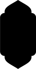 Islamic Vertical Frame Design Glyph Black Filled silhouettes Design pictogram symbol visual illustration