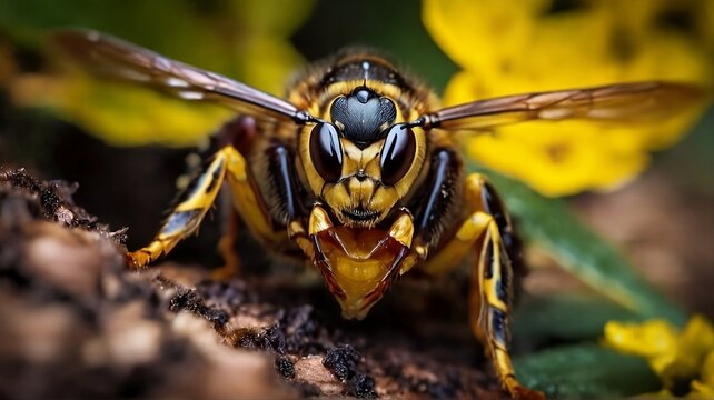 Microcosm Marvels: Captivating Hornet Close-ups through the Macro Lens