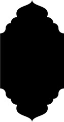 Islamic Vertical Frame Design Glyph Black Filled silhouettes Design pictogram symbol visual illustration