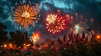Fireworks Display Ottumwa Iowa, Background HD, Illustrations
