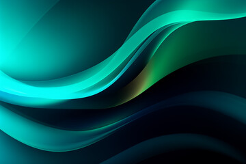 turquoise black abstract wavy color background, gradient blend, bright colored