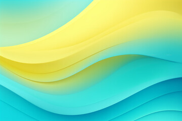 Fototapeta premium turquoise yellow abstract wavy color background, gradient blend, bright colored