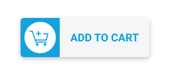 add to cart button with cart icon isolated on white background vector illustration