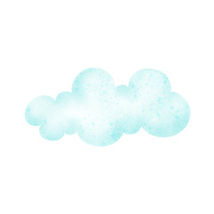 Blue Cloud Watercolor Hand Drawing