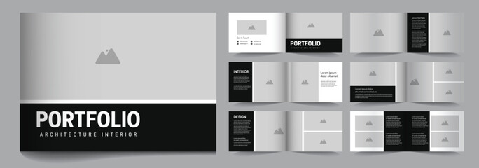 Landscape interior and architecture portfolio template design