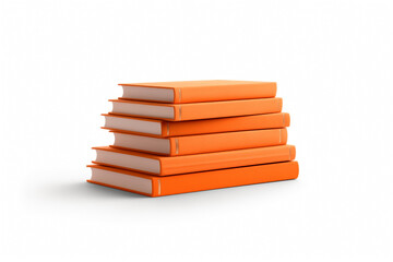 Obraz premium books orange, thick identical, stack, side view, isolated on white background