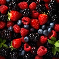 Obraz premium Ein Hintergrund mit frischen Beeren