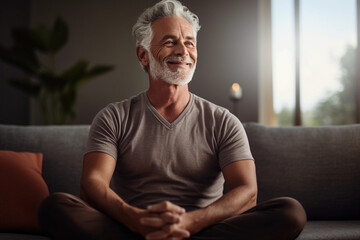 Senior man resting at home