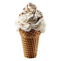 ice cream cone with whipped cream on top